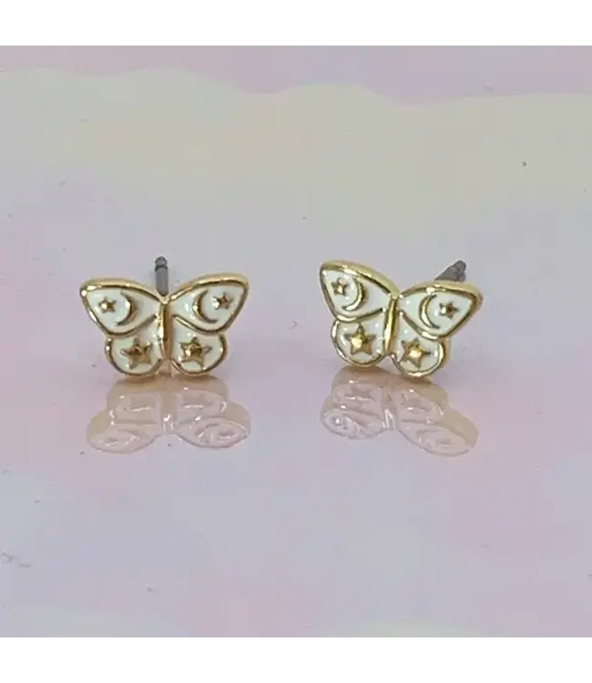 Butterfly Stud Earrings - Gold Plated