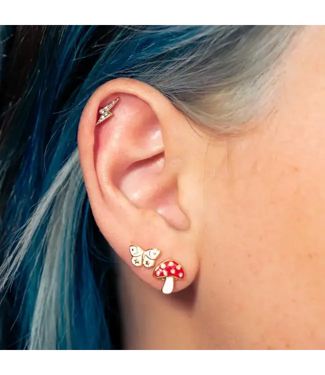 Butterfly Stud Earrings - Gold Plated