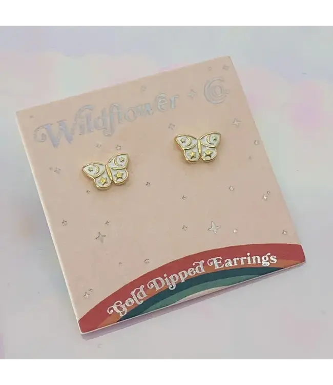Butterfly Stud Earrings - Gold Plated