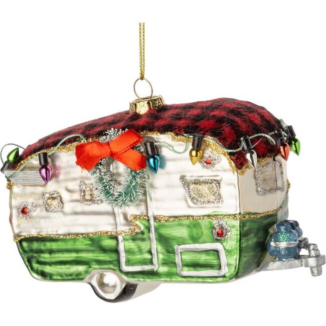 Campy Cheer: 5-Inch Glass Camper Ornament
