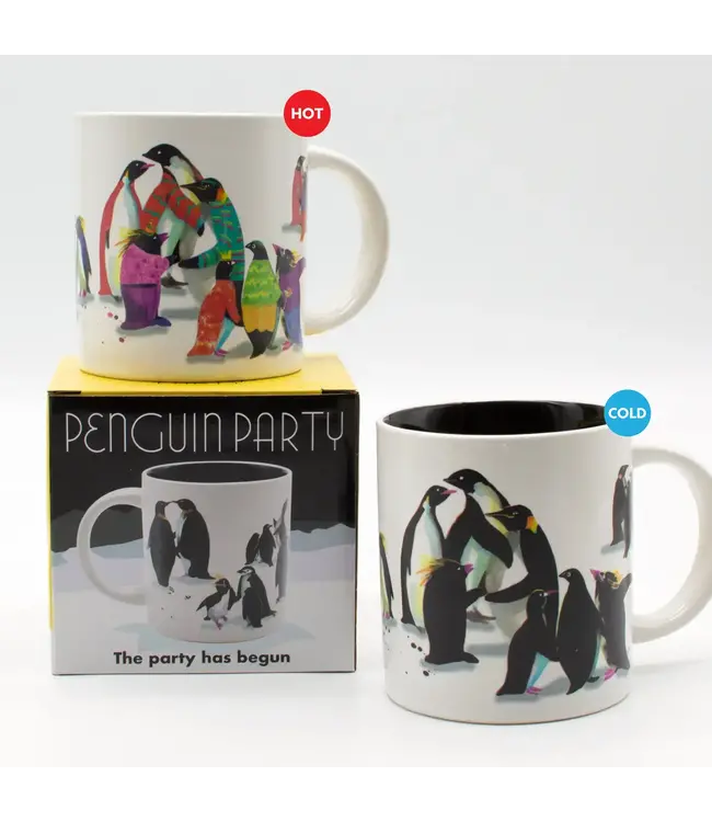 Penguin Party Heat-Changing Coffee Mug