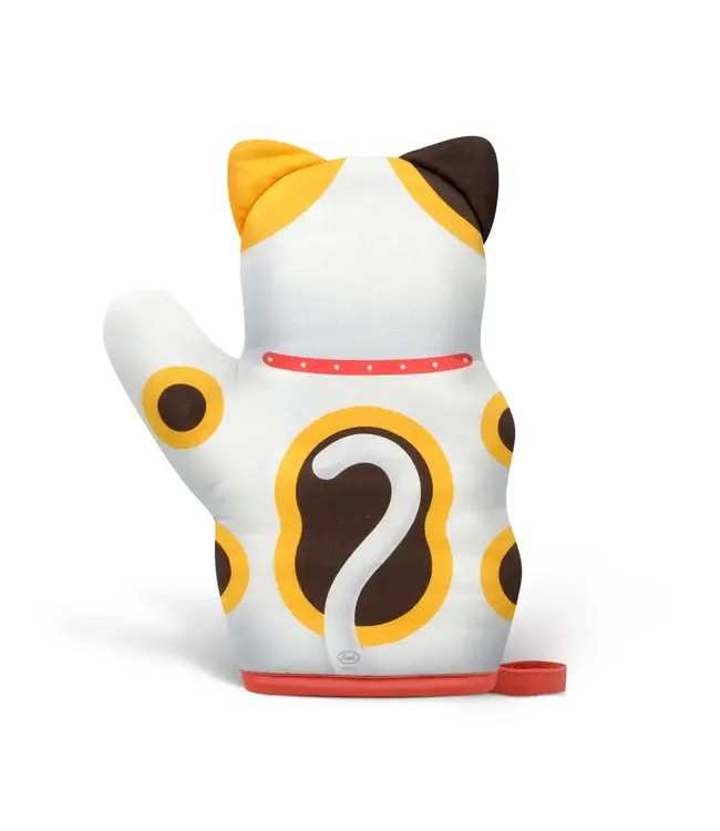 "Pawsitively Lucky: Feline Oven Mitt Magic!"