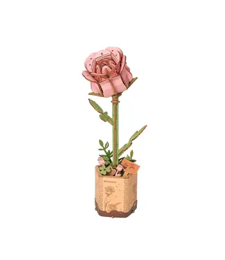 Hands Craft 3D Wooden Flower Puzzle: Pink Rose