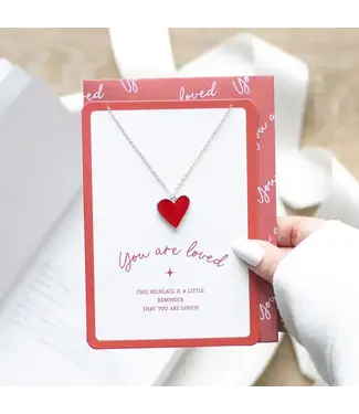 Something Different You Are Loved Heart Pendant Necklace Greeting Card