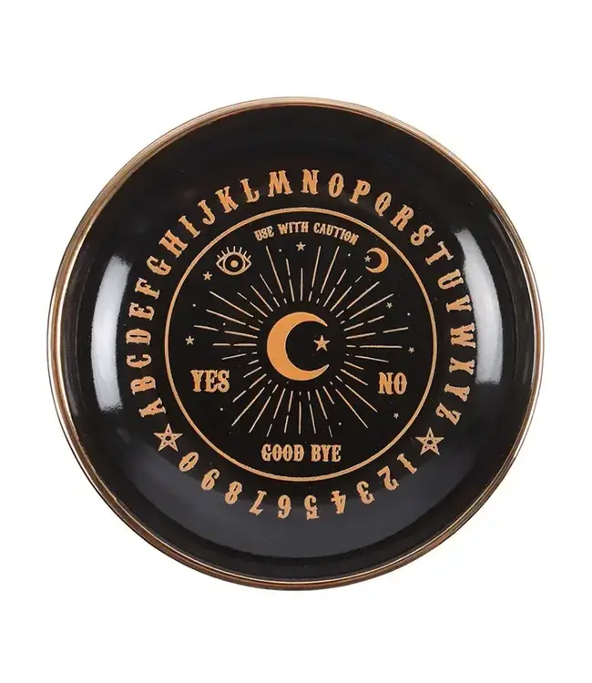 Round Black Talking Board Trinket Dish