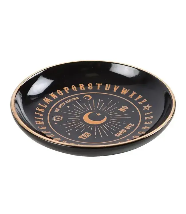 Round Black Talking Board Trinket Dish