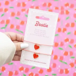 Something Different Besties Enamel Heart Friendship Bracelets