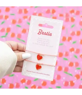 Something Different Besties Enamel Heart Friendship Bracelets
