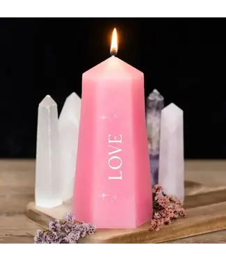 Something Different Love Crystal Candle with Rough Rose Quartz