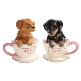 Pacific Giftware Dachshund Tea Cups Salt and Pepper Shaker Set