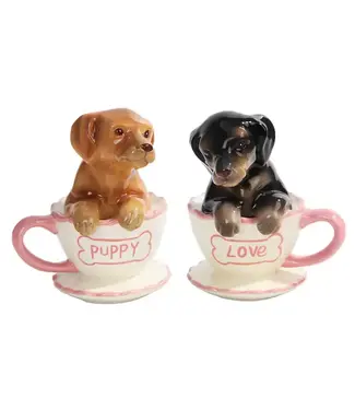 Pacific Giftware Dachshund Tea Cups Salt and Pepper Shaker Set