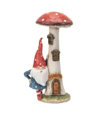 Pacific Giftware Gnome with Led Mushroom House