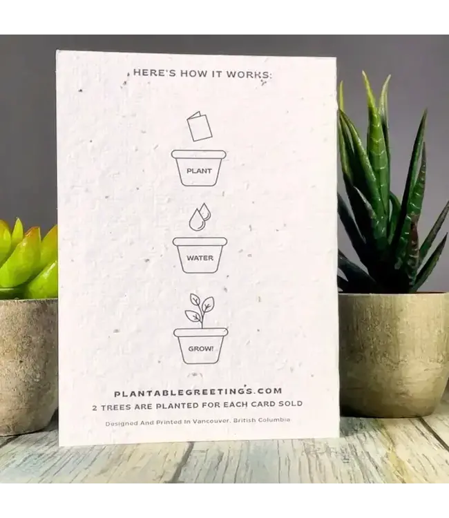 Happy Mothers Day with Pink Flowers Plantable Greeting Card Wildflowers