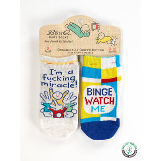 Blue Q Fucking Miracle/Binge Baby Socks