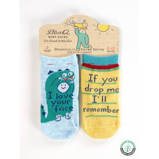 Blue Q Your Face/Drop Me Baby Socks
