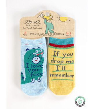 Blue Q Your Face/Drop Me Baby Socks