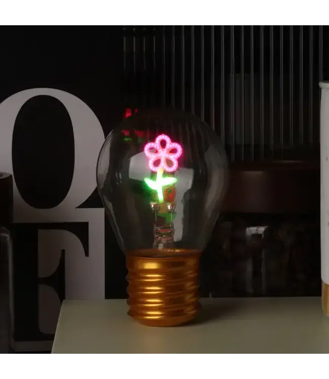 Glow with Love: The Flower Power Neon Bulb!