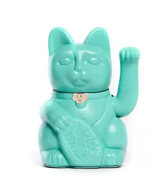 Diminuto Cielo Lucky Cat Aquamarine Large