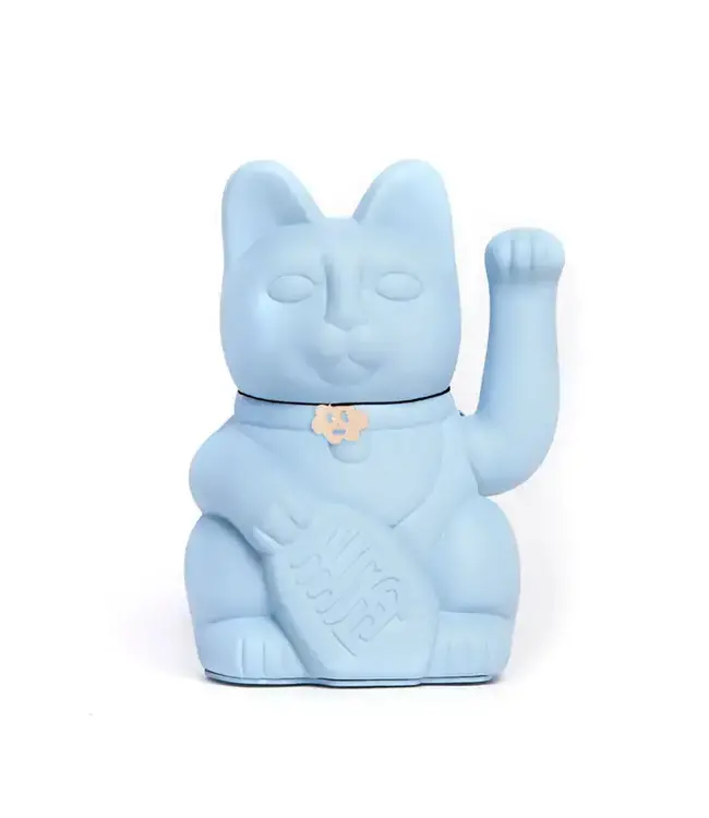 Luck Awaits: Meet the Light Blue Lucky Cat!