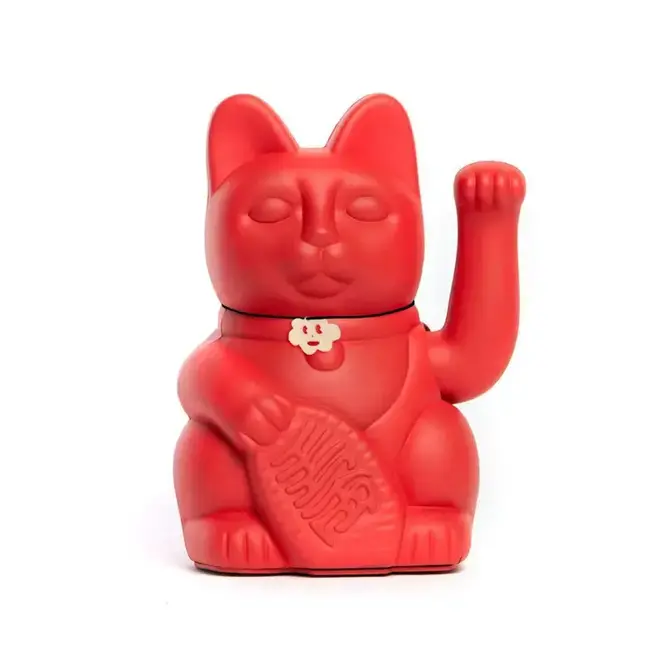 Luck's Purr-fect Companion: The Red Lucky Cat!