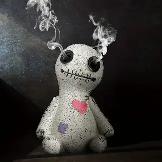 Magnifique Hearts Doll with Needles and Patches Backflow Cone Incense Burner