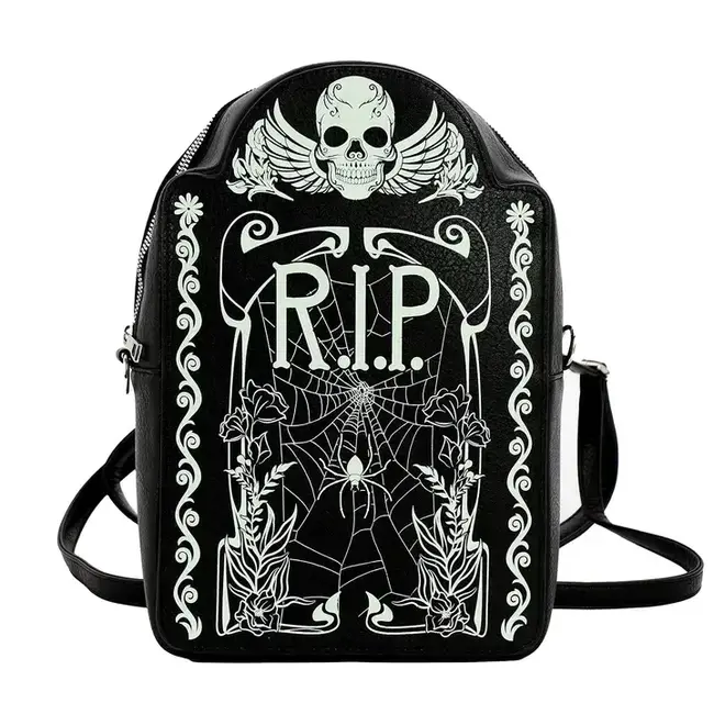 Spooktacular Style: Glow in the Dark Tombstone Backpack!