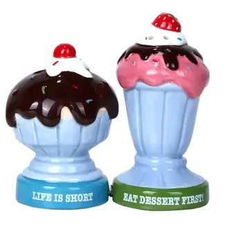 Pacific Giftware Ice Cream Sundae Salt and Pepper Shaker Set