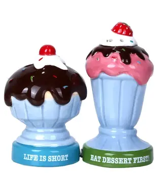 Pacific Giftware Ice Cream Sundae Salt and Pepper Shaker Set