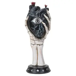 Pacific Giftware Black Heart Skull Hand Planter
