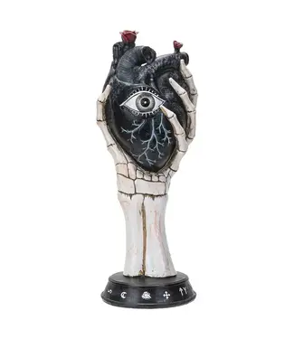 Pacific Giftware Black Heart Skull Hand Planter