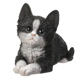 Pacific Giftware Laying Down Black and White Cat