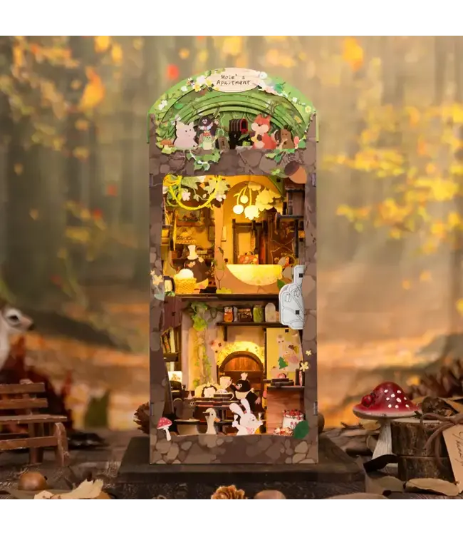 DIY Book Nook Kit: Mole's Apartment with Dust Cover