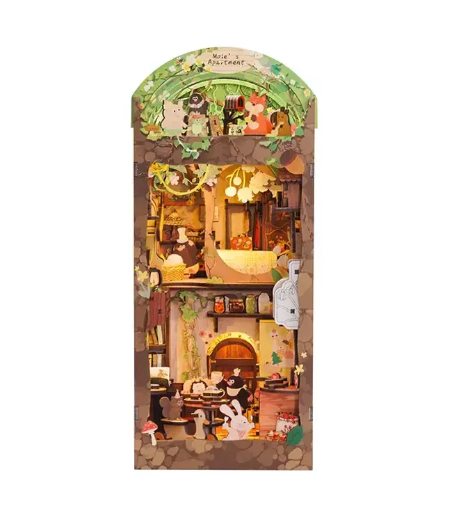 DIY Book Nook Kit: Mole's Apartment with Dust Cover