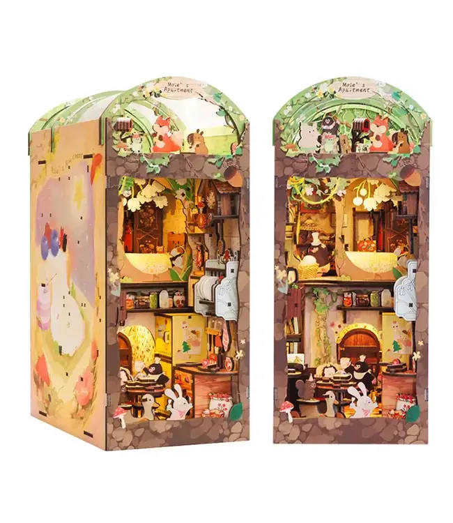 DIY Book Nook Kit: Mole's Apartment with Dust Cover