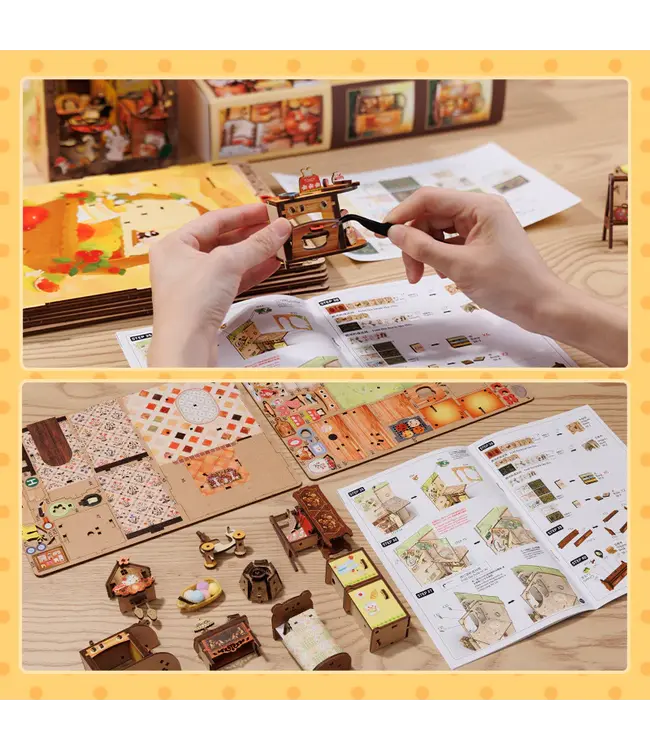 DIY Book Nook Kit: Mole's Apartment with Dust Cover