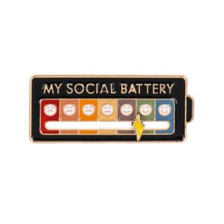 Ganz Social Battery Slider Enamel Pin