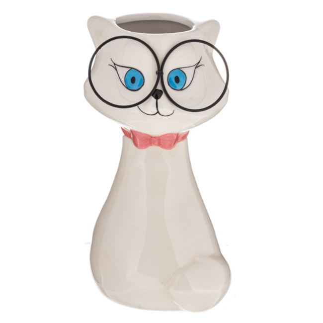 Pawsitively Charming: The Cat Vase in White!