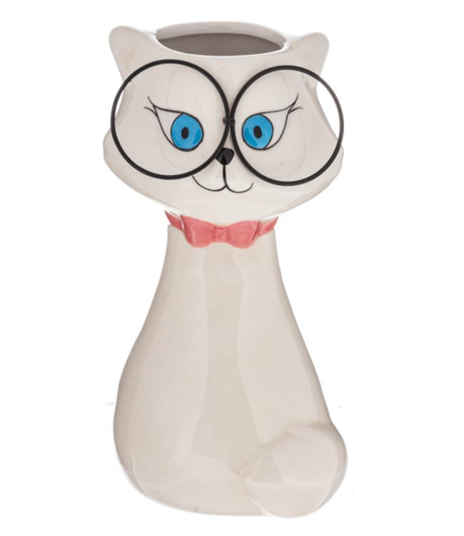 Pawsitively Charming: The Cat Vase in White!