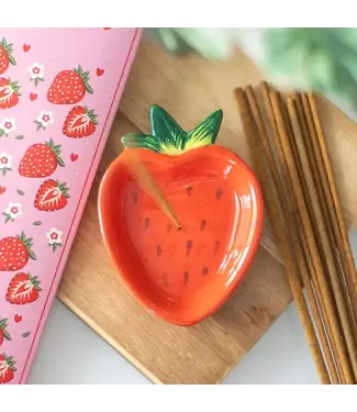 Something Different Strawberry Ceramic Incense Holder Plate