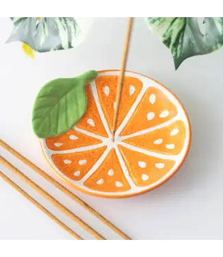 Something Different Orange Slice Ceramic Incense Holder Plate