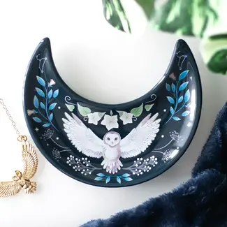 Something Different Crescent Moon Owl Trinket Dish