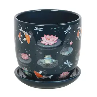 Something Different Pond Print Plant Pot with Saucer
