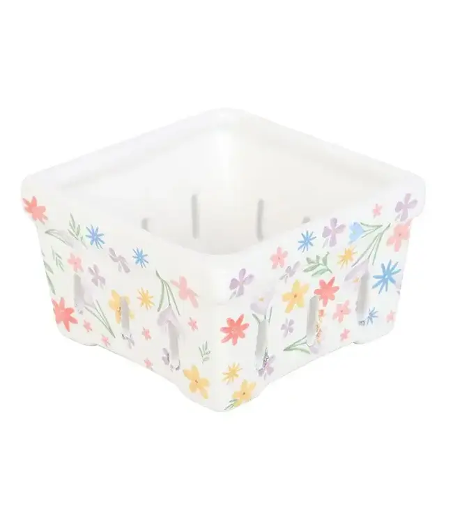 Berry Beautiful: Spring Floral Ceramic Basket!