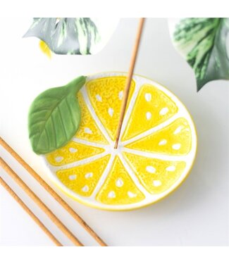 Something Different Lemon Slice Ceramic Incense Holder Plate