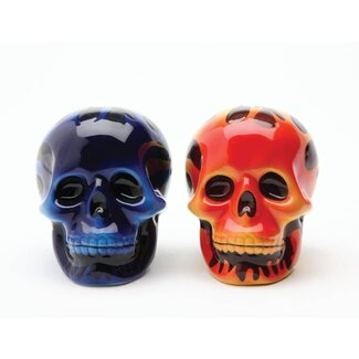 Pacific Giftware Flame Skulls Salt and Pepper Shakers
