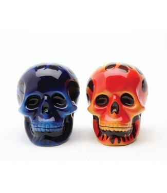 Pacific Giftware Flame Skulls Salt and Pepper Shakers