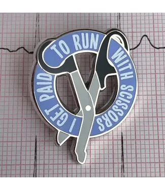 Rad Girl Creations I Run With Scissors Pin