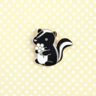 Wild Whimsy Woolies Skunk and Daisy Enamel Pin