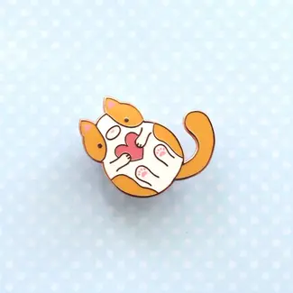 Wild Whimsy Woolies Orange and White Cat Enamel Pin