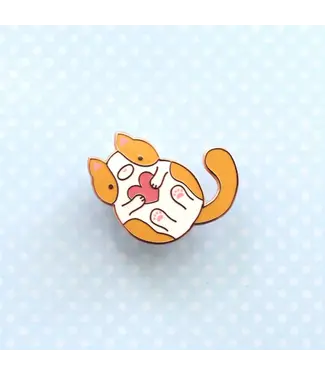 Wild Whimsy Woolies Orange and White Cat Enamel Pin
